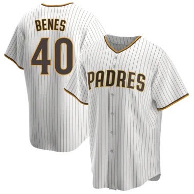 Andy Benes Men's Replica San Diego Padres White/Brown Home Jersey