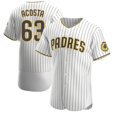 Daison Acosta Men's Authentic San Diego Padres White/Brown Home Jersey