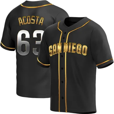 Daison Acosta Men's Replica San Diego Padres Black Golden Alternate Jersey