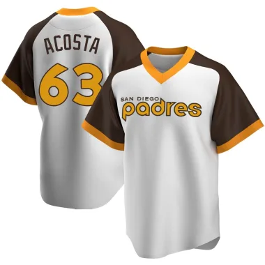 Daison Acosta Men's Replica San Diego Padres White Home Cooperstown Collection Jersey