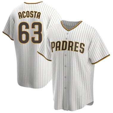 Daison Acosta Men's Replica San Diego Padres White/Brown Home Jersey