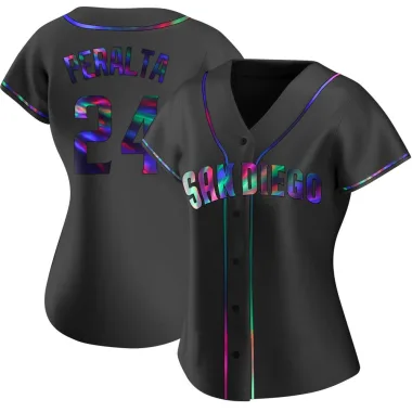 David Peralta Women's Replica San Diego Padres Black Holographic Alternate Jersey