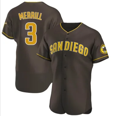 Jackson Merrill Men's Authentic San Diego Padres Brown Road Jersey