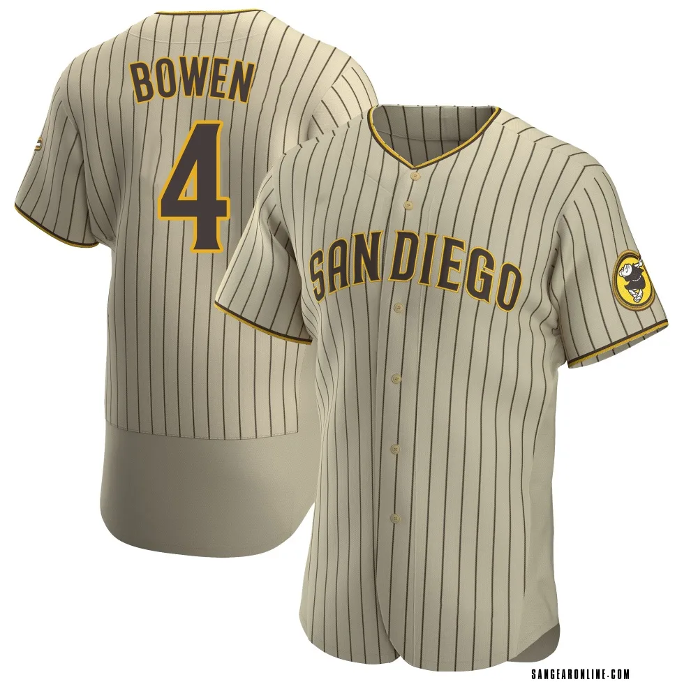 Jase Bowen Men's Authentic San Diego Padres Tan/Brown Alternate Jersey