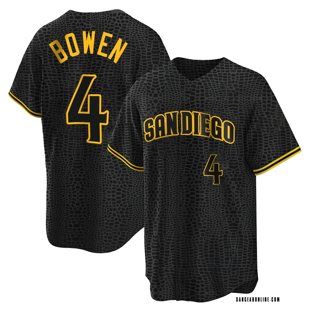 Jase Bowen Men's Replica San Diego Padres Black Snake Skin City Jersey