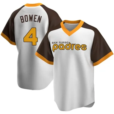 Jase Bowen Men's Replica San Diego Padres White Home Cooperstown Collection Jersey