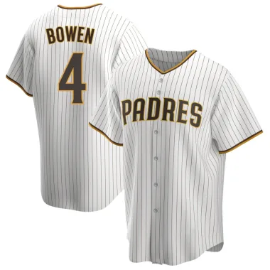 Jase Bowen Men's Replica San Diego Padres White/Brown Home Jersey