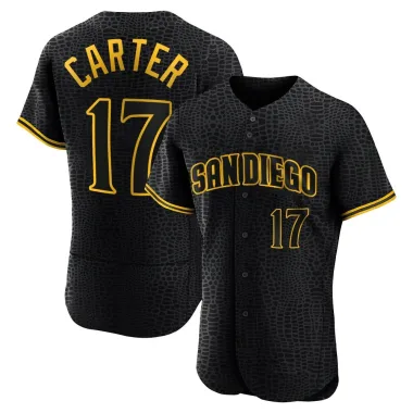 Joe Carter Men's Authentic San Diego Padres Black Snake Skin City Jersey