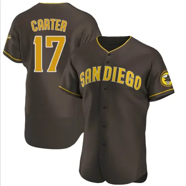 Joe Carter Men's Authentic San Diego Padres Brown Road Jersey