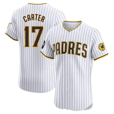 Joe Carter Men's Elite San Diego Padres White Home Patch Jersey