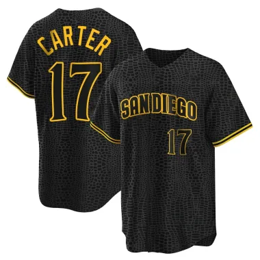 Joe Carter Men's Replica San Diego Padres Black Snake Skin City Jersey