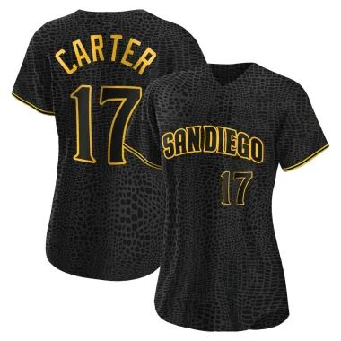 Joe Carter Women's Authentic San Diego Padres Black Snake Skin City Jersey