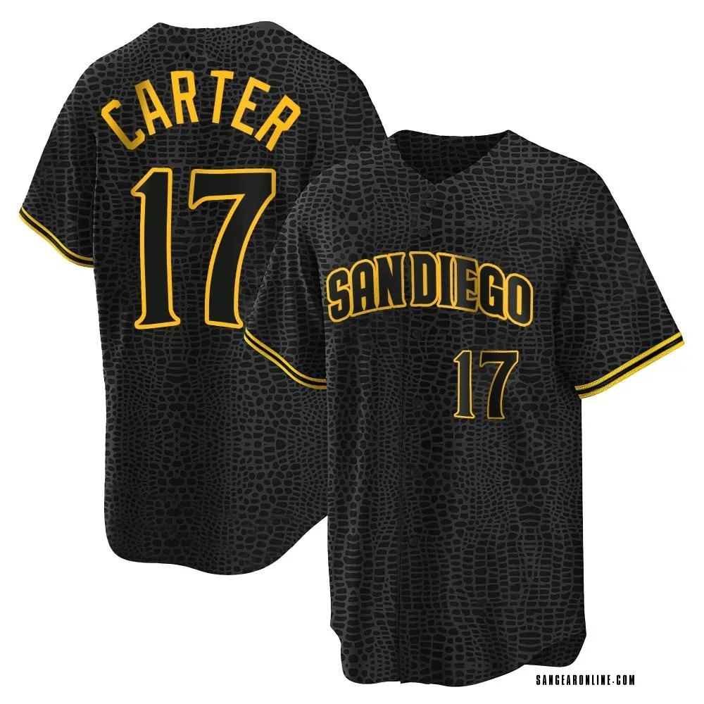 Joe Carter Youth Replica San Diego Padres Black Snake Skin City Jersey