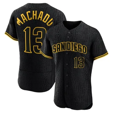 Manny Machado Men's Authentic San Diego Padres Black Snake Skin City Jersey