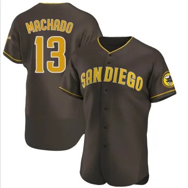 Manny Machado Men's Authentic San Diego Padres Brown Road Jersey