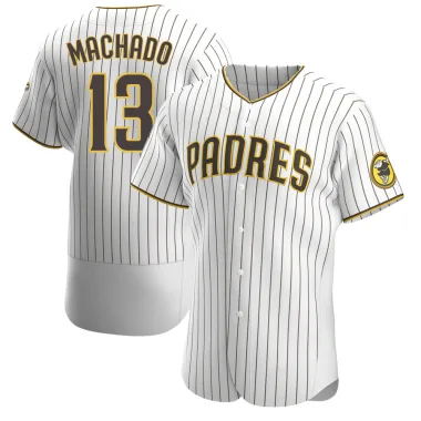 Manny Machado Men's Authentic San Diego Padres White/Brown Home Jersey