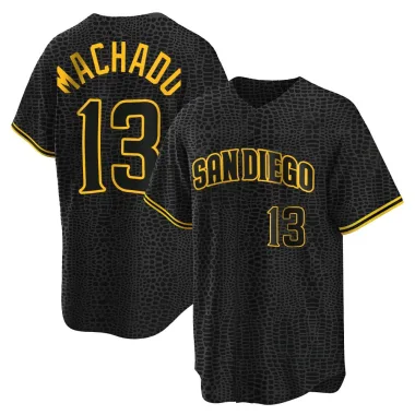 Manny Machado Men's Replica San Diego Padres Black Snake Skin City Jersey