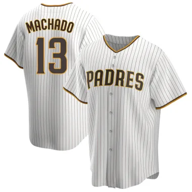 Manny Machado Men's Replica San Diego Padres White/Brown Home Jersey