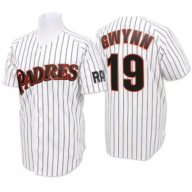 Tony Gwynn Men s Authentic San Diego Padres White Blue Strip