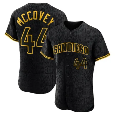 Willie Mccovey Men's Authentic San Diego Padres Black Snake Skin City Jersey