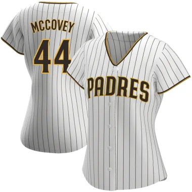 Willie Mccovey Women's Authentic San Diego Padres White/Brown Home Jersey