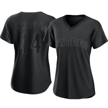 Willie Mccovey Women's Replica San Diego Padres Black Pitch Fashion Jersey